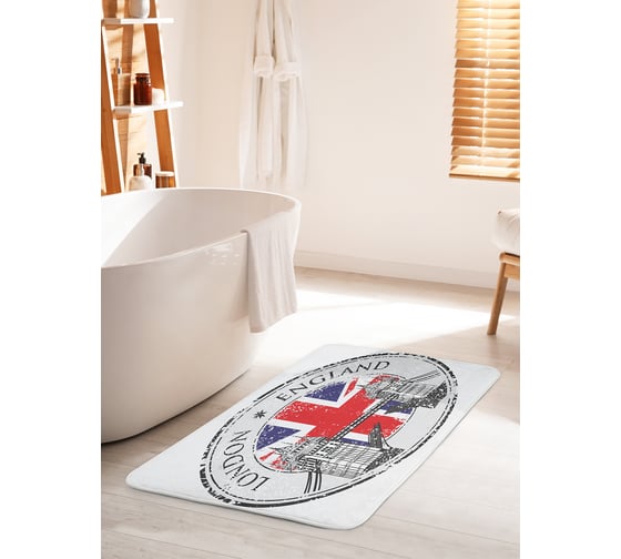 Коврик для ванной комнаты и туалета противоскользящий JOYARTY "Эмблема Лондона" 60х100 см bath_27696_60x100 1