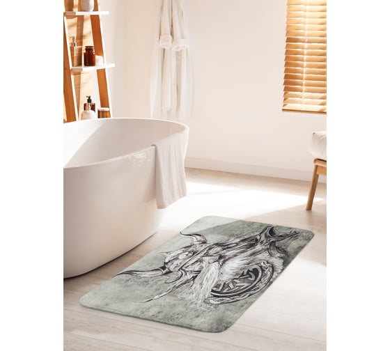 Коврик для ванной комнаты и туалета противоскользящий JOYARTY "Бородатый викинг" 60х100 см bath_21839_60x100 1