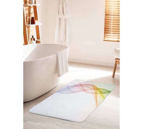 Коврик для ванной комнаты и туалета противоскользящий JOYARTY "Волна градиента" 60х100 см bath_22231_60x100 1