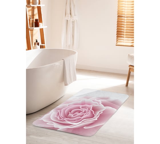 Коврик для ванной комнаты и туалета противоскользящий JOYARTY "Роза макро" 60х100 см bath_35541_60x100 1