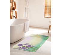 Коврик для ванной комнаты и туалета противоскользящий JOYARTY "Цветущие ирисы" 60х100 см bath_62734_60x100