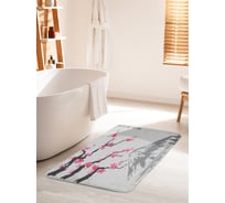 Коврик для ванной комнаты и туалета противоскользящий JOYARTY "Сакура и Фудзияма" 60х100 см bath_72447_60x100