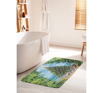Коврик для ванной комнаты и туалета противоскользящий JOYARTY "Ель на берегу моря" 60х100 см bath_20056_60x100