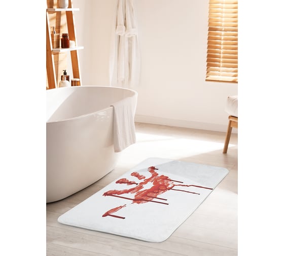 Коврик для ванной комнаты и туалета противоскользящий JOYARTY "Следы крови" 60х100 см bath_22091_60x100 1