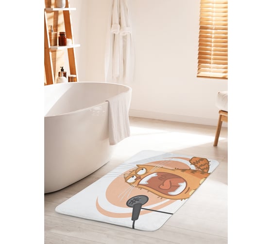 Коврик для ванной комнаты и туалета противоскользящий JOYARTY "Ночной солист" 60х100 см bath_27894_60x100 1