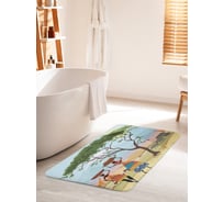 Коврик для ванной комнаты и туалета противоскользящий JOYARTY "Беседа в дикой природе" 60х100 см bath_23263_60x100