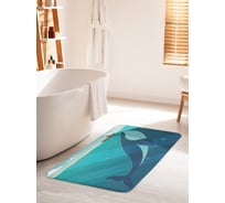 Коврик для ванной комнаты и туалета противоскользящий JOYARTY "Хитрый кит" 60х100 см bath_23193_60x100