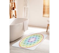 Коврик для ванной комнаты и туалета противоскользящий JOYARTY "Сакральный цветок жизни" 60х100 см bath_28850_60x100