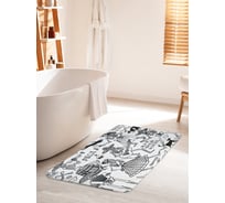 Коврик для ванной комнаты и туалета противоскользящий JOYARTY "Фиеста у скелетов" 60х100 см bath_20605_60x100