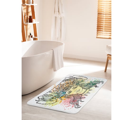 Коврик для ванной комнаты и туалета противоскользящий JOYARTY "Мудрая женщина" 60х100 см bath_19346_60x100 1