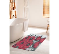 Коврик для ванной комнаты и туалета противоскользящий JOYARTY "Багряные маки" 60х100 см bath_28910_60x100
