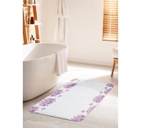 Коврик для ванной комнаты и туалета противоскользящий JOYARTY "Сиреневые цветы" 60х100 см bath_29364_60x100