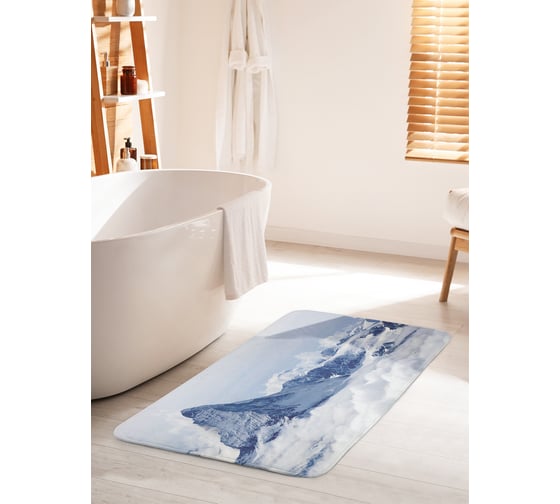 Коврик для ванной комнаты и туалета противоскользящий JOYARTY "Гора в облаках" 60х100 см bath_20418_60x100 1
