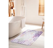 Коврик для ванной комнаты и туалета противоскользящий JOYARTY "Сиреневая стена" 60х100 см bath_30152_60x100
