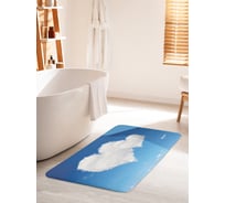 Коврик для ванной комнаты и туалета противоскользящий JOYARTY "Облака в форме сердца" 60х100 см bath_22893_60x100