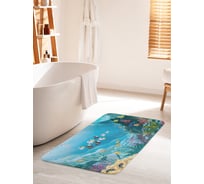 Коврик для ванной комнаты и туалета противоскользящий JOYARTY "Гуляя по морскому дну" 60х100 см bath_21280_60x100