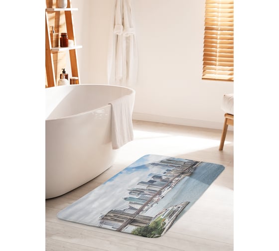 Коврик для ванной комнаты и туалета противоскользящий JOYARTY "Смотровая площадка в Нью Йорке" 60х100 см bath_27868_60x100 1