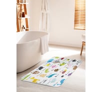 Коврик для ванной комнаты и туалета противоскользящий JOYARTY "Алфавит с животными" 60х100 см bath_29500_60x100