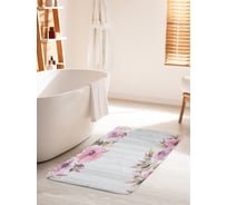 Коврик для ванной комнаты и туалета противоскользящий JOYARTY "Цветы по сторонам" 60х100 см bath_20964_60x100