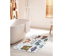 Коврик для ванной комнаты и туалета противоскользящий JOYARTY "Лесные животные" 60х100 см bath_23364_60x100