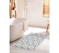 Коврик для ванной комнаты и туалета противоскользящий JOYARTY "Собаки на белом" 60х100 см bath_70953_60x100