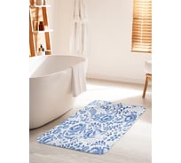 Коврик для ванной комнаты и туалета противоскользящий JOYARTY "Керамическая гжель" 60х100 см bath_62522_60x100