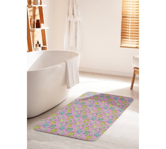 Коврик для ванной комнаты и туалета противоскользящий JOYARTY "Семейство лягух" 60х100 см bath_71629_60x100 1