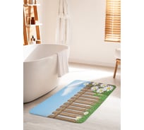 Коврик для ванной комнаты и туалета противоскользящий JOYARTY "Деревенский забор" 60х100 см bath_21642_60x100