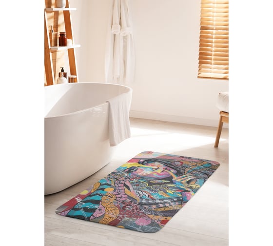 Коврик для ванной комнаты и туалета противоскользящий JOYARTY "Дух тишины" 60х100 см bath_21412_60x100 1