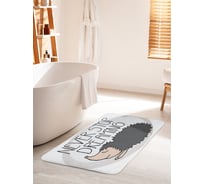 Коврик для ванной комнаты и туалета противоскользящий JOYARTY "Ежик тоже мечтает" 60х100 см bath_19191_60x100