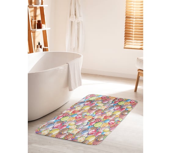 Коврик для ванной комнаты и туалета противоскользящий JOYARTY "Сладкая жизнь" 60х100 см bath_20933_60x100 1