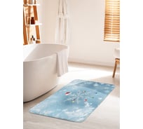 Коврик для ванной комнаты и туалета противоскользящий JOYARTY "Падающая снежинка" 60х100 см bath_21490_60x100