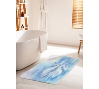 Коврик для ванной комнаты и туалета противоскользящий JOYARTY "Лебединая красота" 60х100 см bath_19058_60x100