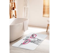 Коврик для ванной комнаты и туалета противоскользящий JOYARTY "Жираф в очках" 60х100 см bath_18497_60x100