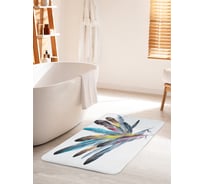 Коврик для ванной комнаты и туалета противоскользящий JOYARTY "Набор перьев" 60х100 см bath_20233_60x100