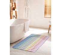 Коврик для ванной комнаты и туалета противоскользящий JOYARTY "Треугольные изменения" 60х100 см bath_23413_60x100