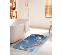 Коврик для ванной комнаты и туалета противоскользящий JOYARTY "Прибытие Санты" 60х100 см bath_18975_60x100