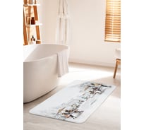 Коврик для ванной комнаты и туалета противоскользящий JOYARTY "Летние столики кафе" 60х100 см bath_68156_60x100