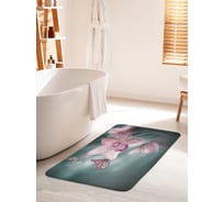 Коврик для ванной комнаты и туалета противоскользящий JOYARTY "Орхидеи с бабочками" 60х100 см bath_30172_60x100