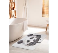 Коврик для ванной комнаты и туалета противоскользящий JOYARTY "Нарисованная панда" 60х100 см bath_30288_60x100