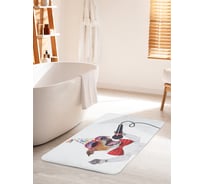 Коврик для ванной комнаты и туалета противоскользящий JOYARTY "Пес в караоке" 60х100 см bath_39445_60x100