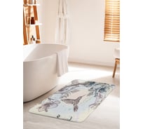 Коврик для ванной комнаты и туалета противоскользящий JOYARTY "Райский сад для колибри" 60х100 см bath_17110_60x100