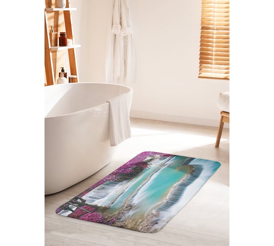 Коврик для ванной комнаты и туалета противоскользящий JOYARTY "Водопадные чудеса" 60х100 см bath_18959_60x100 1