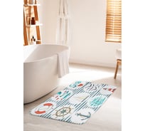 Коврик для ванной комнаты и туалета противоскользящий JOYARTY "Морские символы" 60х100 см bath_16742_60x100