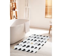 Коврик для ванной комнаты и туалета противоскользящий JOYARTY "Рисунки сердец" 60х100 см bath_16463_60x100