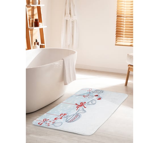 Коврик для ванной комнаты и туалета противоскользящий JOYARTY "В каждом доме" 60х100 см bath_20071_60x100 1