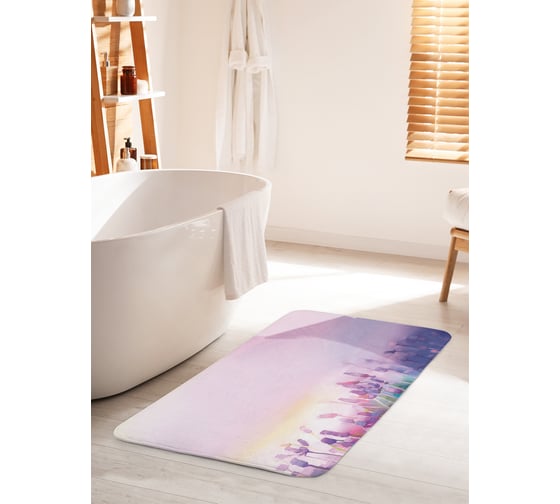 Коврик для ванной комнаты и туалета противоскользящий JOYARTY "Лавандовый край" 60х100 см bath_21163_60x100 1