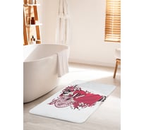 Коврик для ванной комнаты и туалета противоскользящий JOYARTY "Красочная гейша" 60х100 см bath_19880_60x100