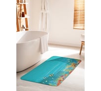 Коврик для ванной комнаты и туалета противоскользящий JOYARTY "Растительный морской мир" 60х100 см bath_20595_60x100