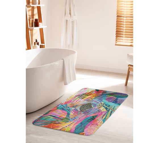 Коврик для ванной комнаты и туалета противоскользящий JOYARTY "Цветная абстракция" 60х100 см bath_31663_60x100 1